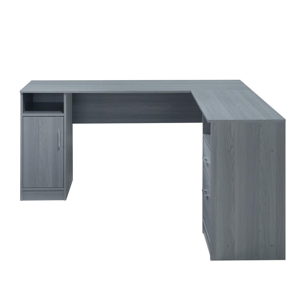 Techni Mobili Functional L-Shape Desk with Storage, Grey. Picture 2