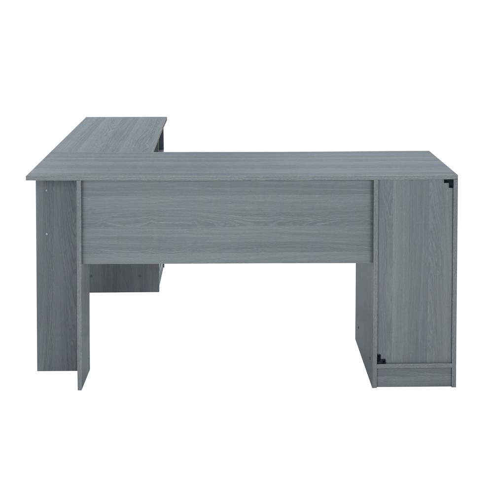 Techni Mobili Functional L-Shape Desk with Storage, Grey. Picture 4