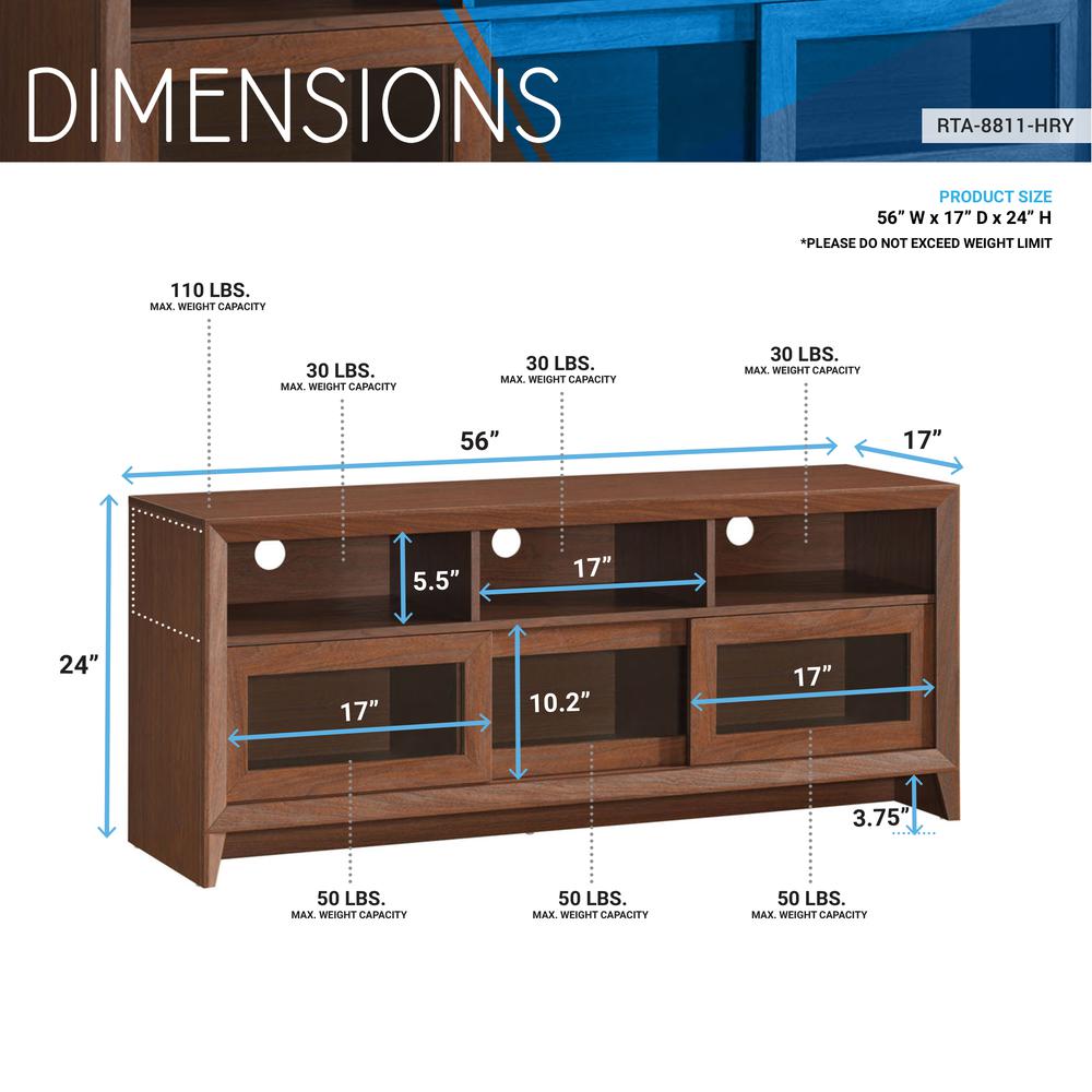 Modern TV Stand with Storage For TVs Up To 65" . Color: Hickory. Picture 8