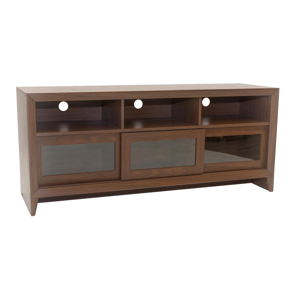 Modern TV Stand with Storage For TVs Up To 65" . Color: Hickory. Picture 10