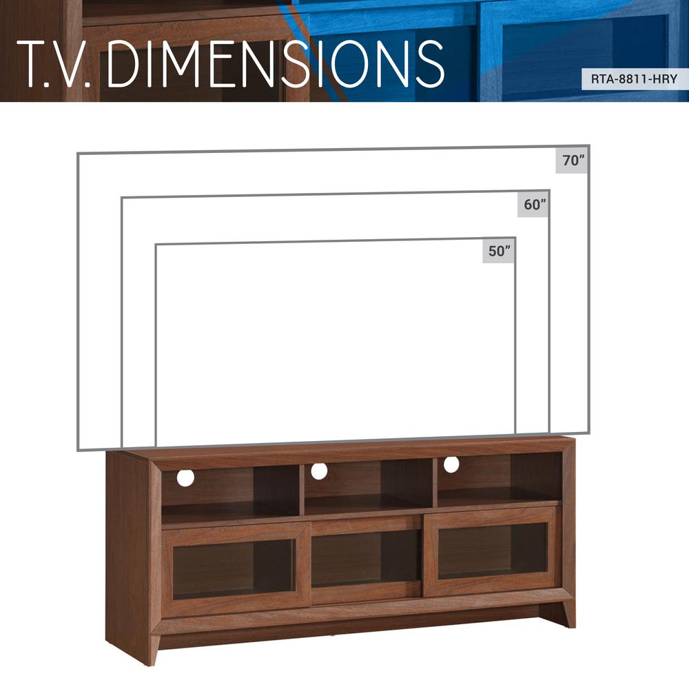 Modern TV Stand with Storage For TVs Up To 65" . Color: Hickory. Picture 9