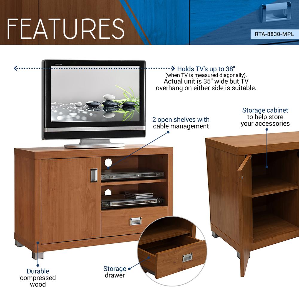 TV Stand with Storage. Color: Maple. Picture 6