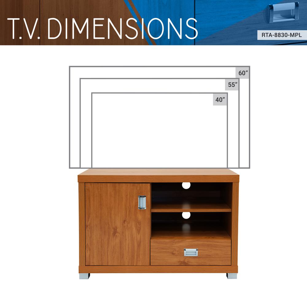 TV Stand with Storage. Color: Maple. Picture 8