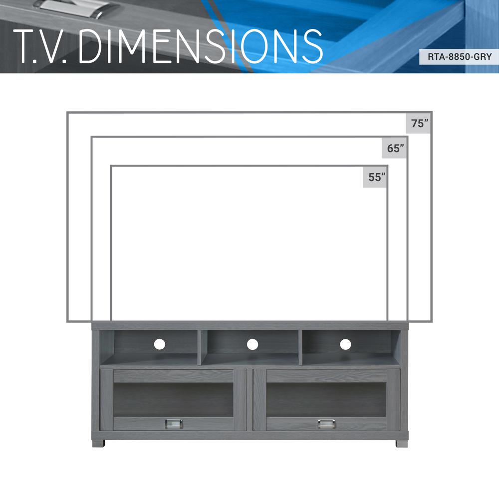 Durbin TV Stand for TVs up to 60in, Grey. Picture 9