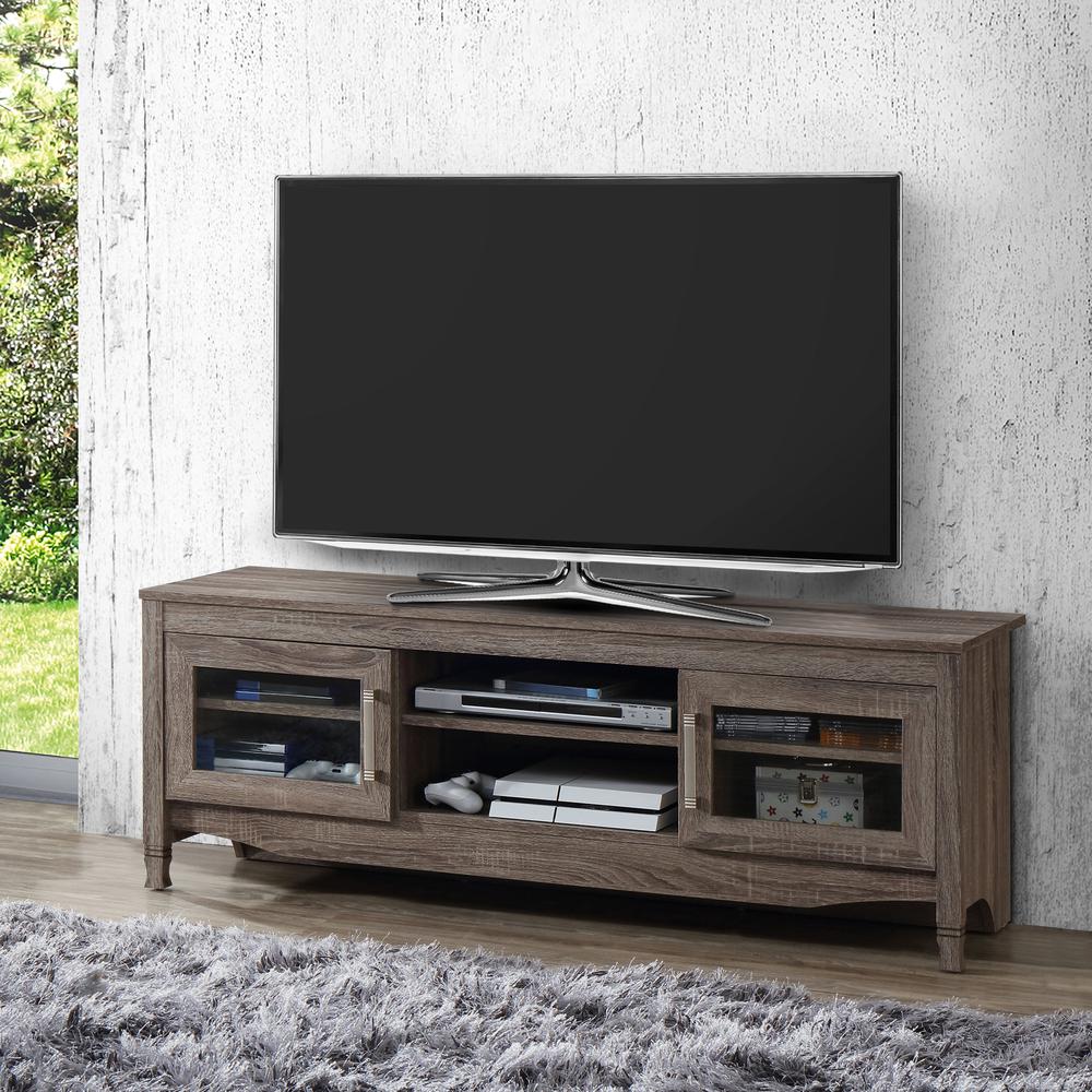 Techni Mobili Grey Driftwood TV Stand. Picture 7