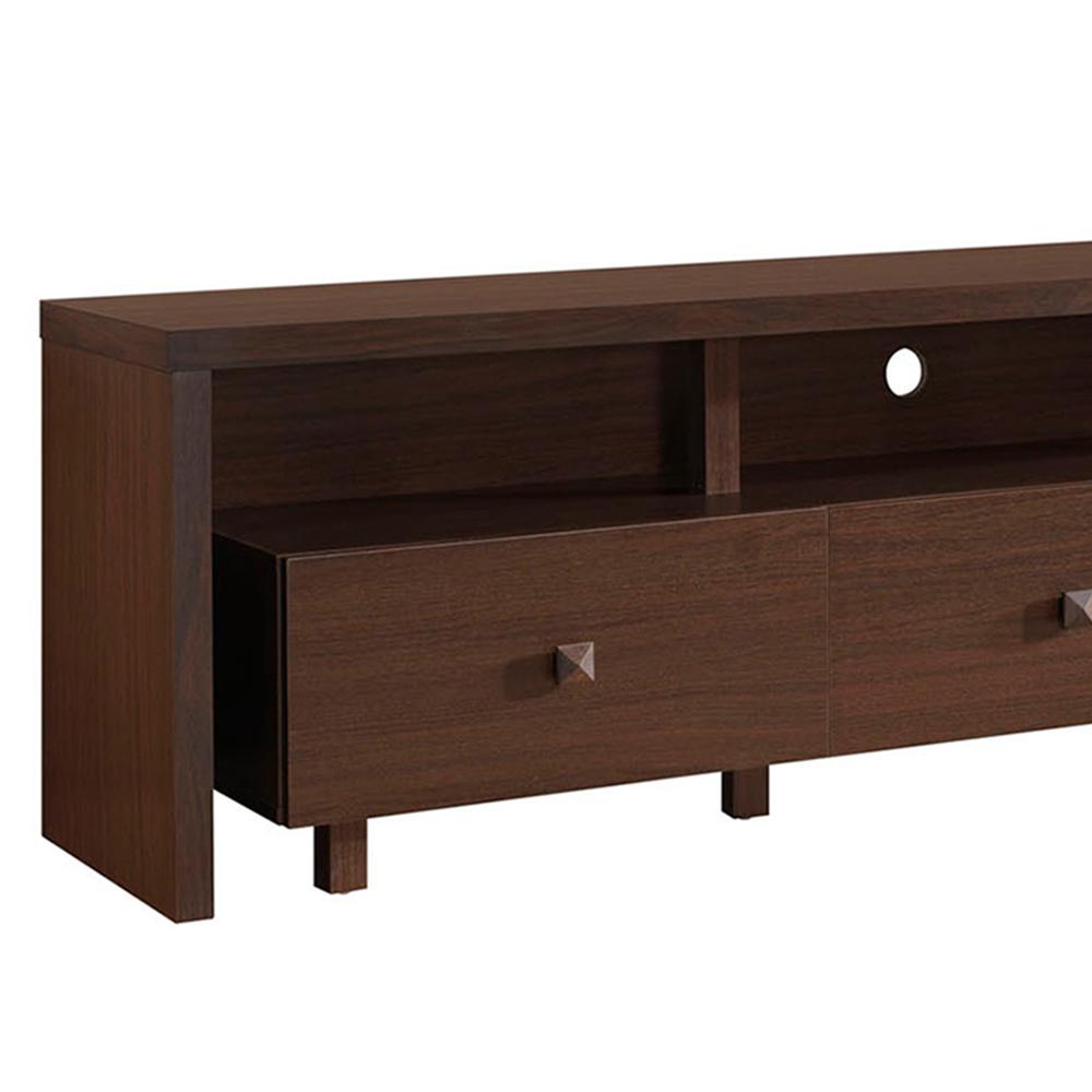Elegant TV Stand For TV's Up To 70" with Storage. Color: Hickory. Picture 3