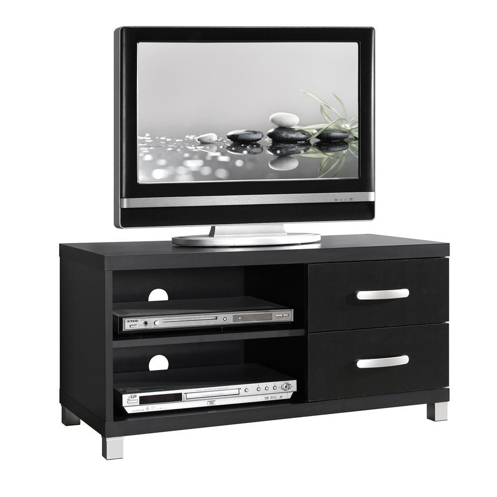 Modern TV Stand with Storage For TVs Up To 40". Color: Black. Picture 4