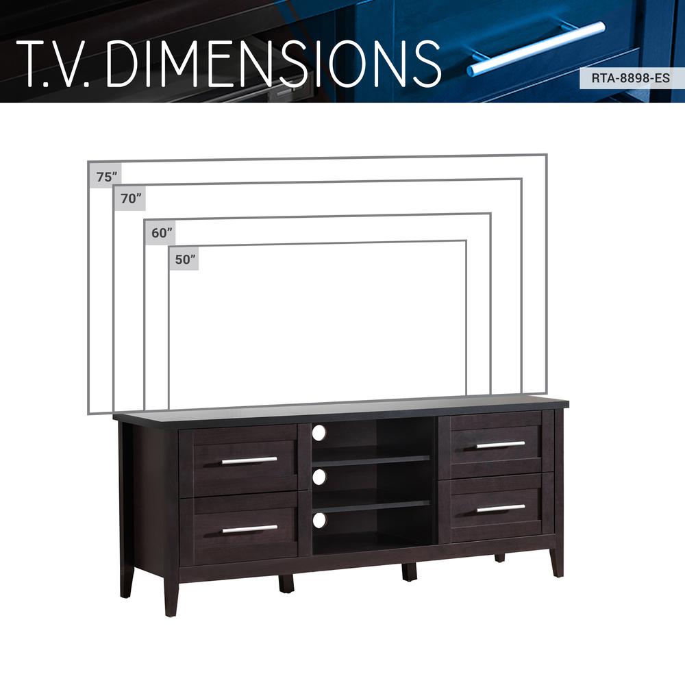 Elegant TV Stand with Storage For TVs Up To 70". Color: Espresso. Picture 7