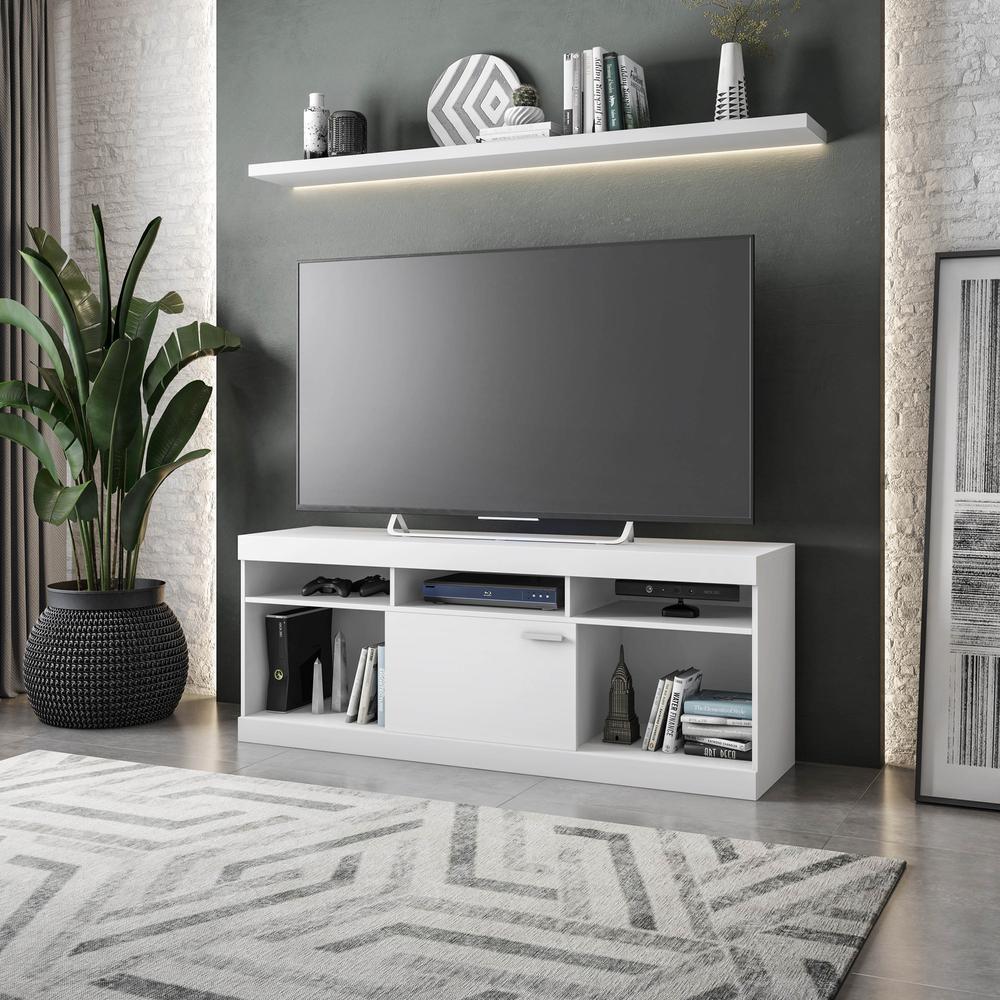 Techni Mobili Entertainment Stand for TVs Up to 65", White. Picture 6