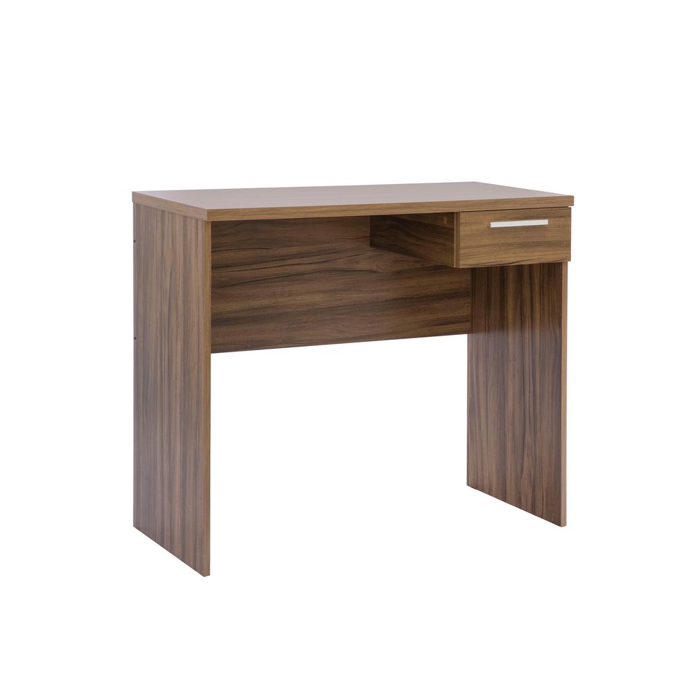 Techni Mobili  Modern Computer Writing Desk with Drawer, Walnut. Picture 1