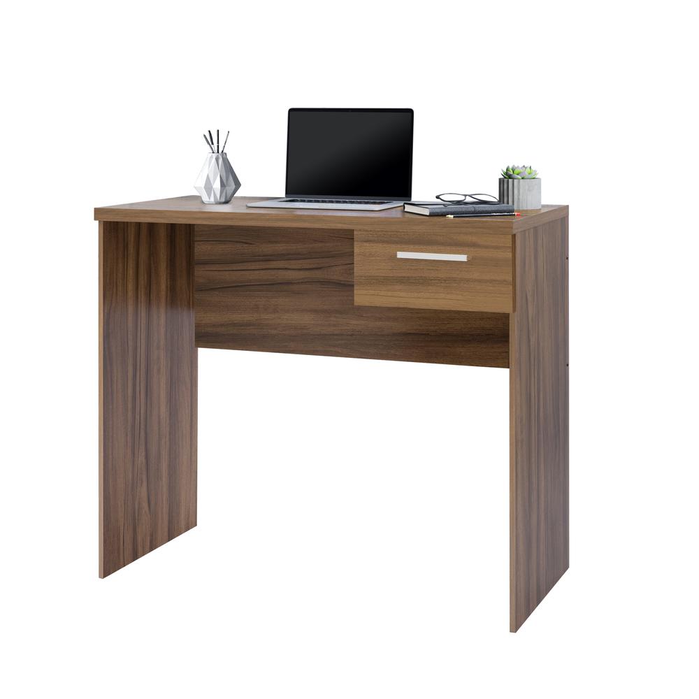 Techni Mobili  Modern Computer Writing Desk with Drawer, Walnut. Picture 3