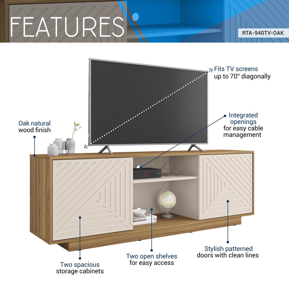 Modern TV Stand for Screen TVs Up to 70” When Measured Diagonally. Picture 5
