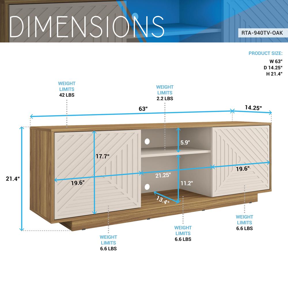 Modern TV Stand for Screen TVs Up to 70” When Measured Diagonally. Picture 6