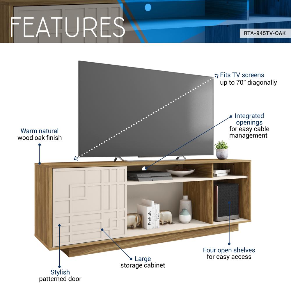 TV Stand for Screen TVs Up to 70” When Measured Diagonally. Picture 5