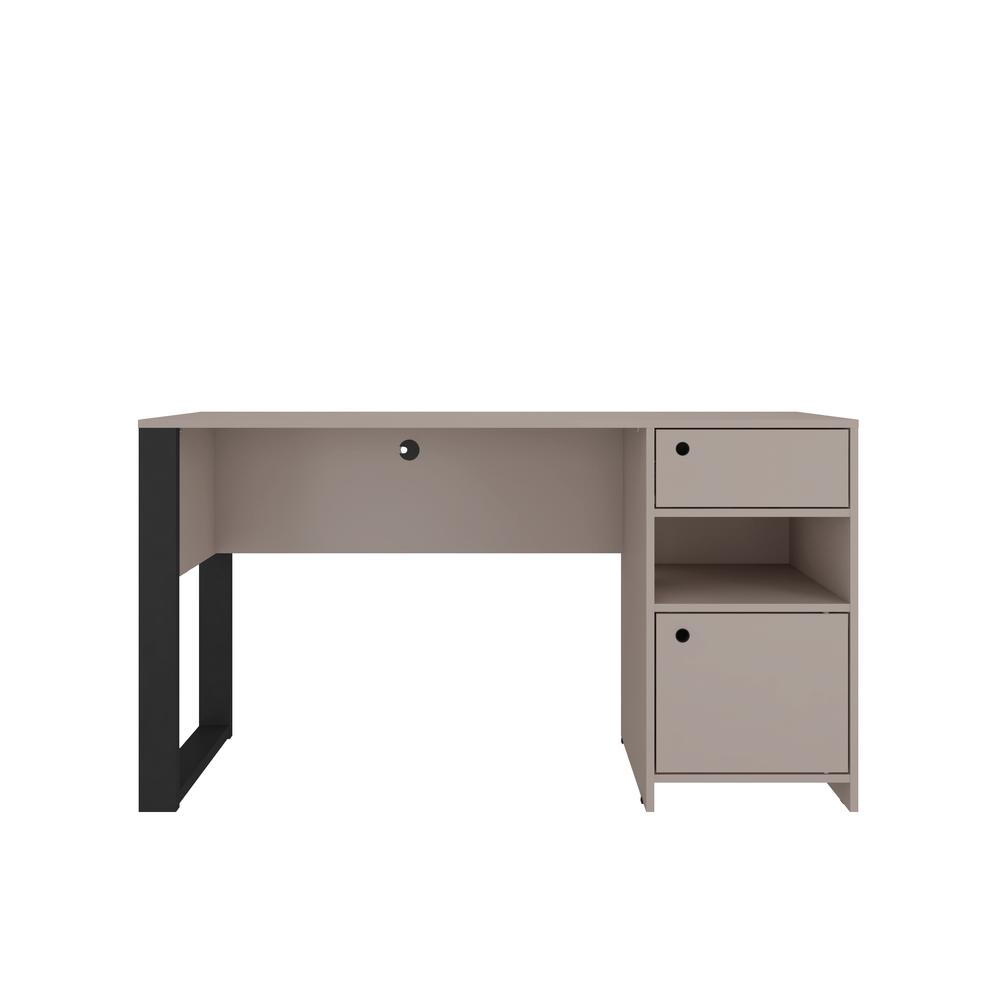 Techni Mobili Modern Style Industrial Writing Desk with Storage, Grey. Picture 1