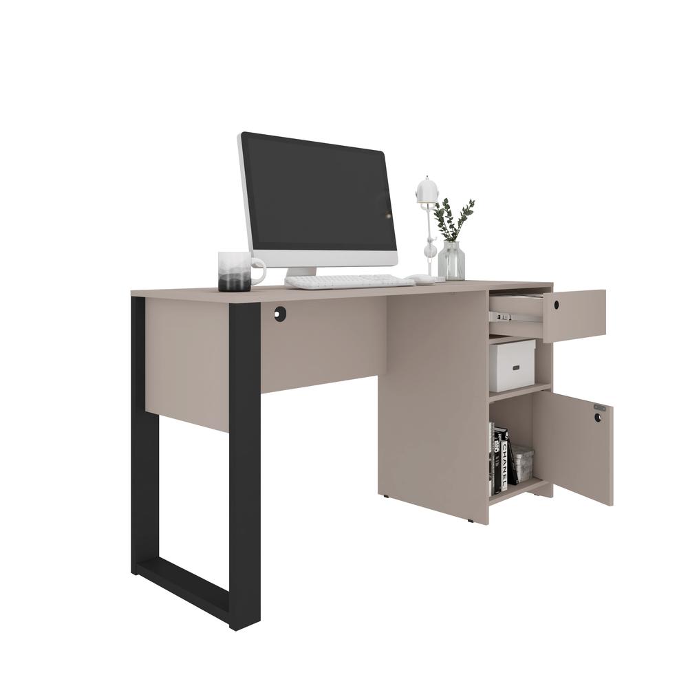 Techni Mobili Modern Style Industrial Writing Desk with Storage, Grey. Picture 4