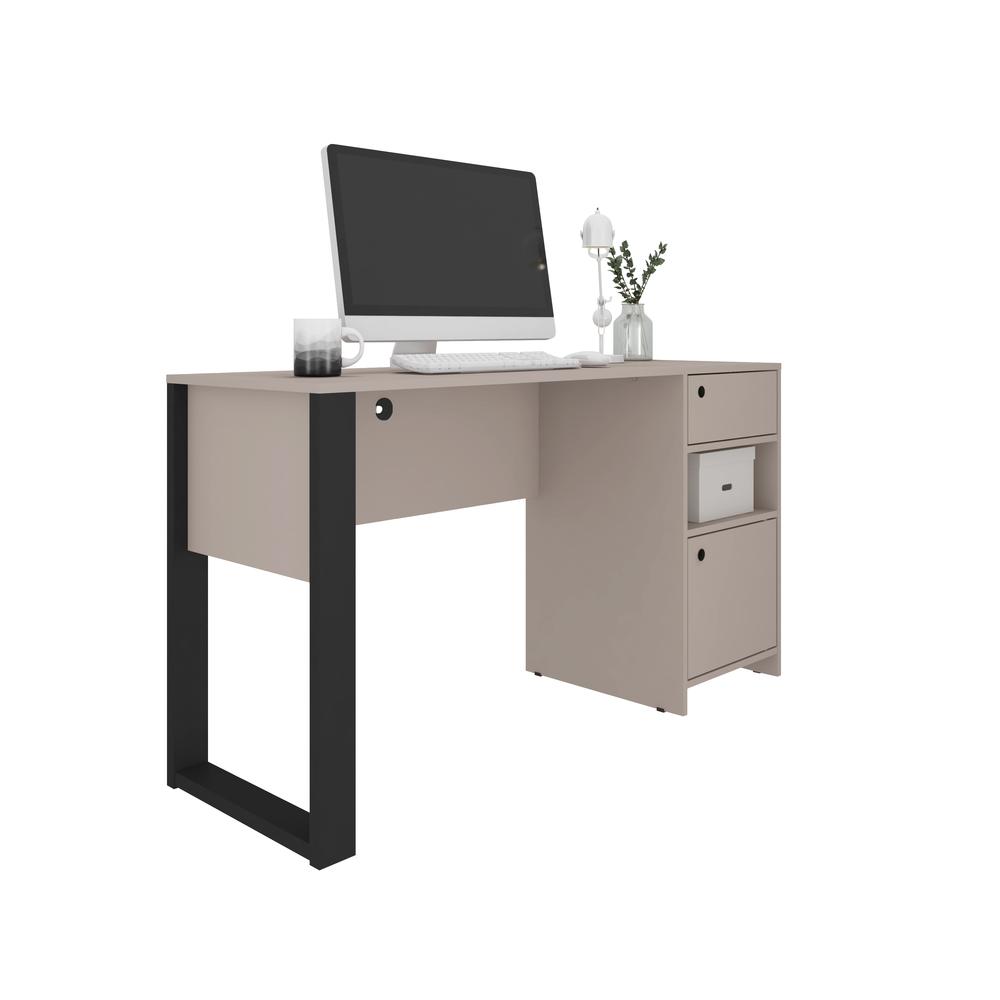 Techni Mobili Modern Style Industrial Writing Desk with Storage, Grey. Picture 5