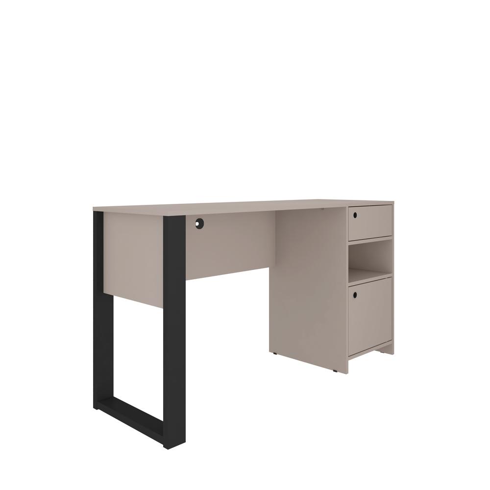 Techni Mobili Modern Style Industrial Writing Desk with Storage, Grey. Picture 6