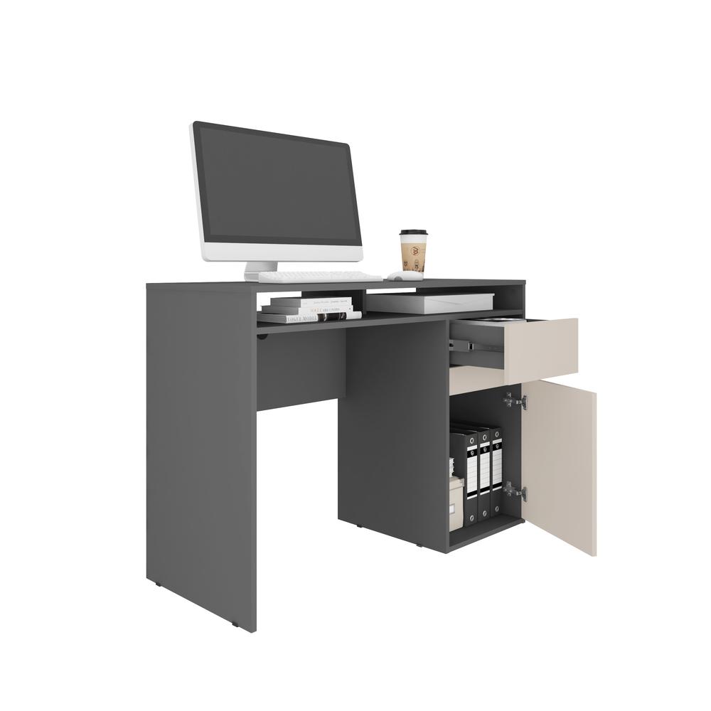 Techni Mobili Home Office Workstation with Storage, Grey. Picture 4