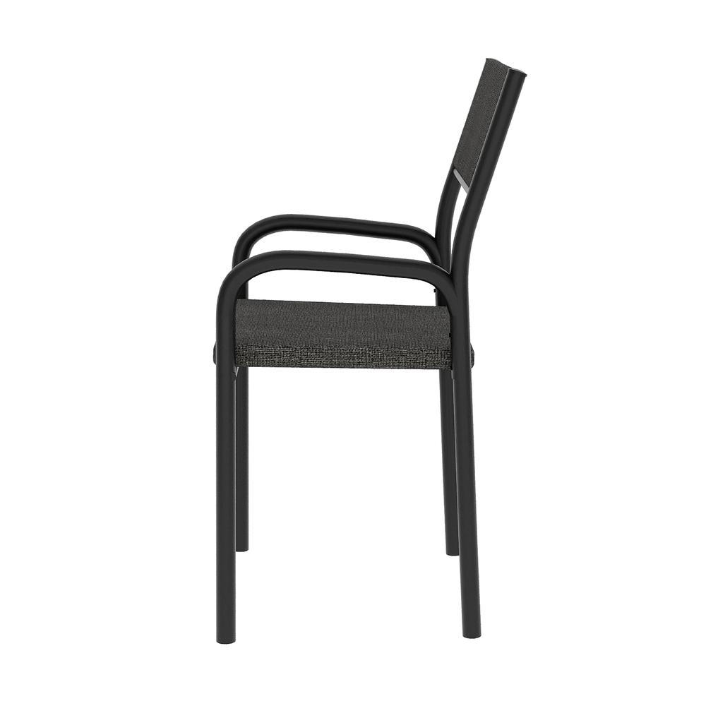 Techni Mobili Office Visiting Chair with metal frame, Black. Picture 3