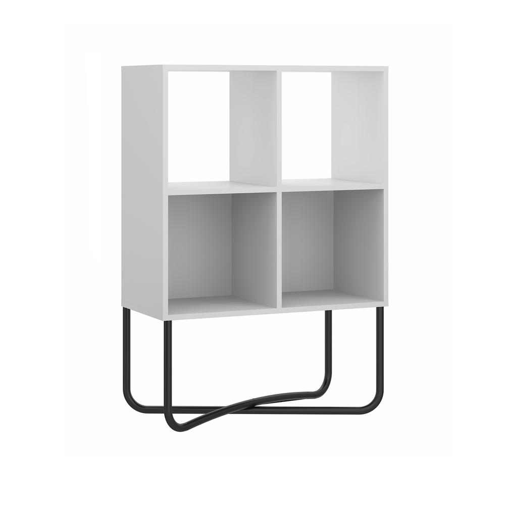 Techni Mobili Modern Geometric Bookcase, White. Picture 1