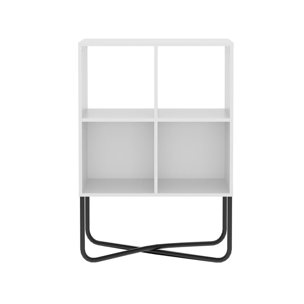 Techni Mobili Modern Geometric Bookcase, White. Picture 2