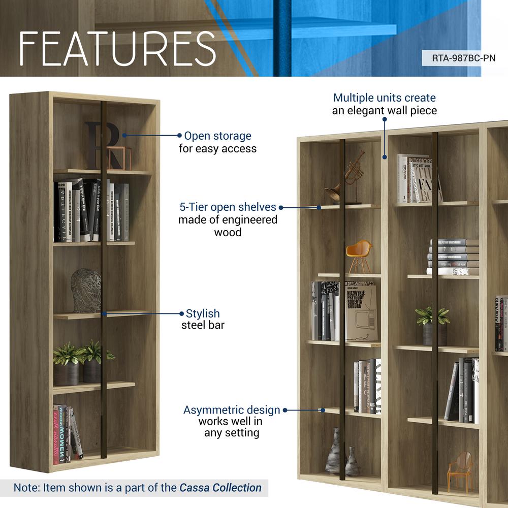 Techni Mobili Standard 5-Tier wooden bookcase, Pine. Picture 6