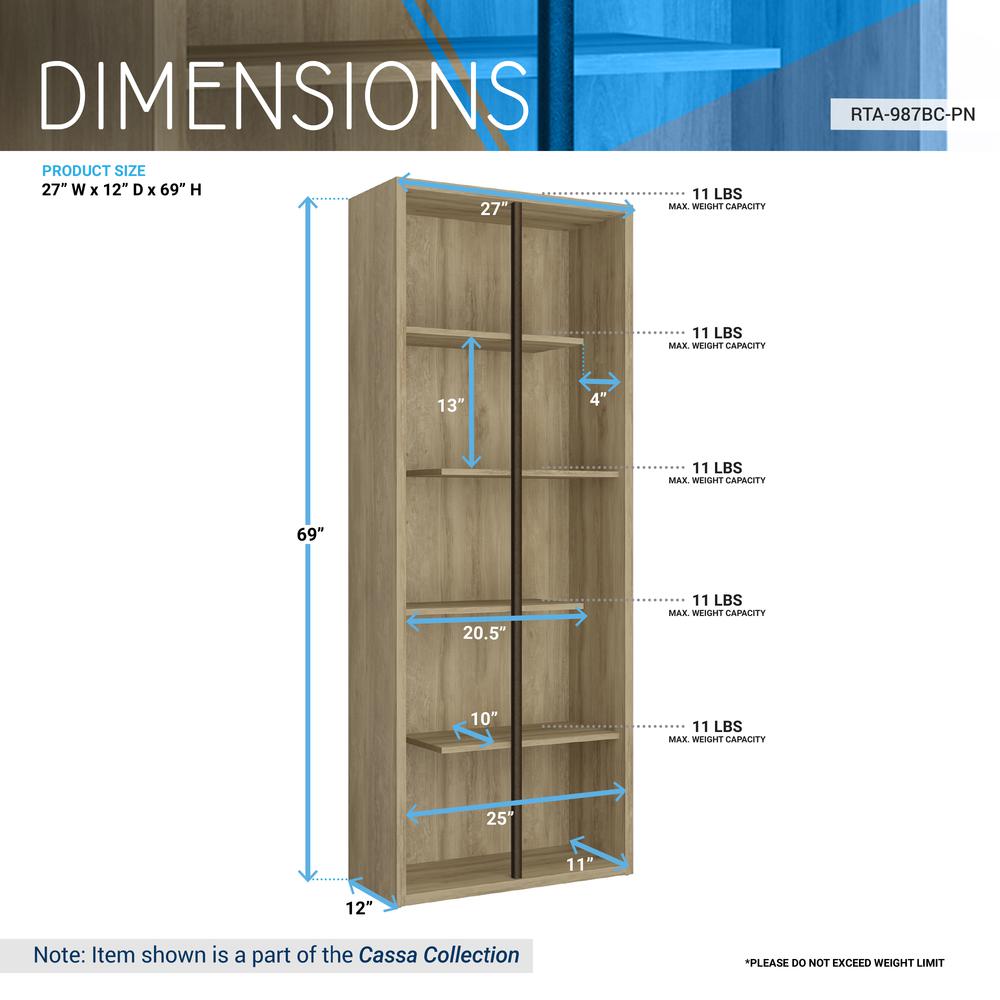 Techni Mobili Standard 5-Tier wooden bookcase, Pine. Picture 7