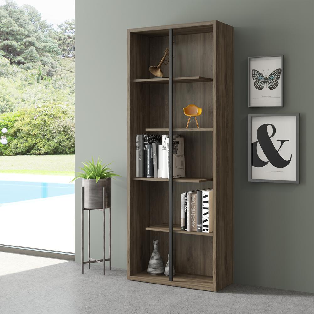 Techni Mobili Standard 5-Tier wooden bookcase, Walnut. Picture 5