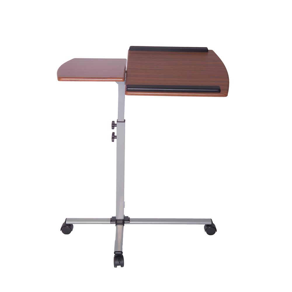 Rolling Adjustable Laptop Cart. Color: Mahogany. Picture 4
