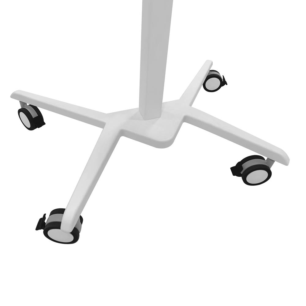 Techni Mobili White Sit to Stand Mobile Laptop Computer Stand with Height Adjustable and Tiltable Tabletop. Picture 6