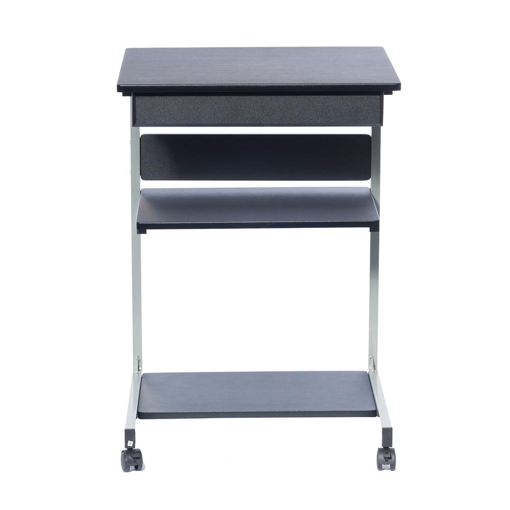 Rolling Laptop Cart with Storage. Color: Graphite. Picture 2