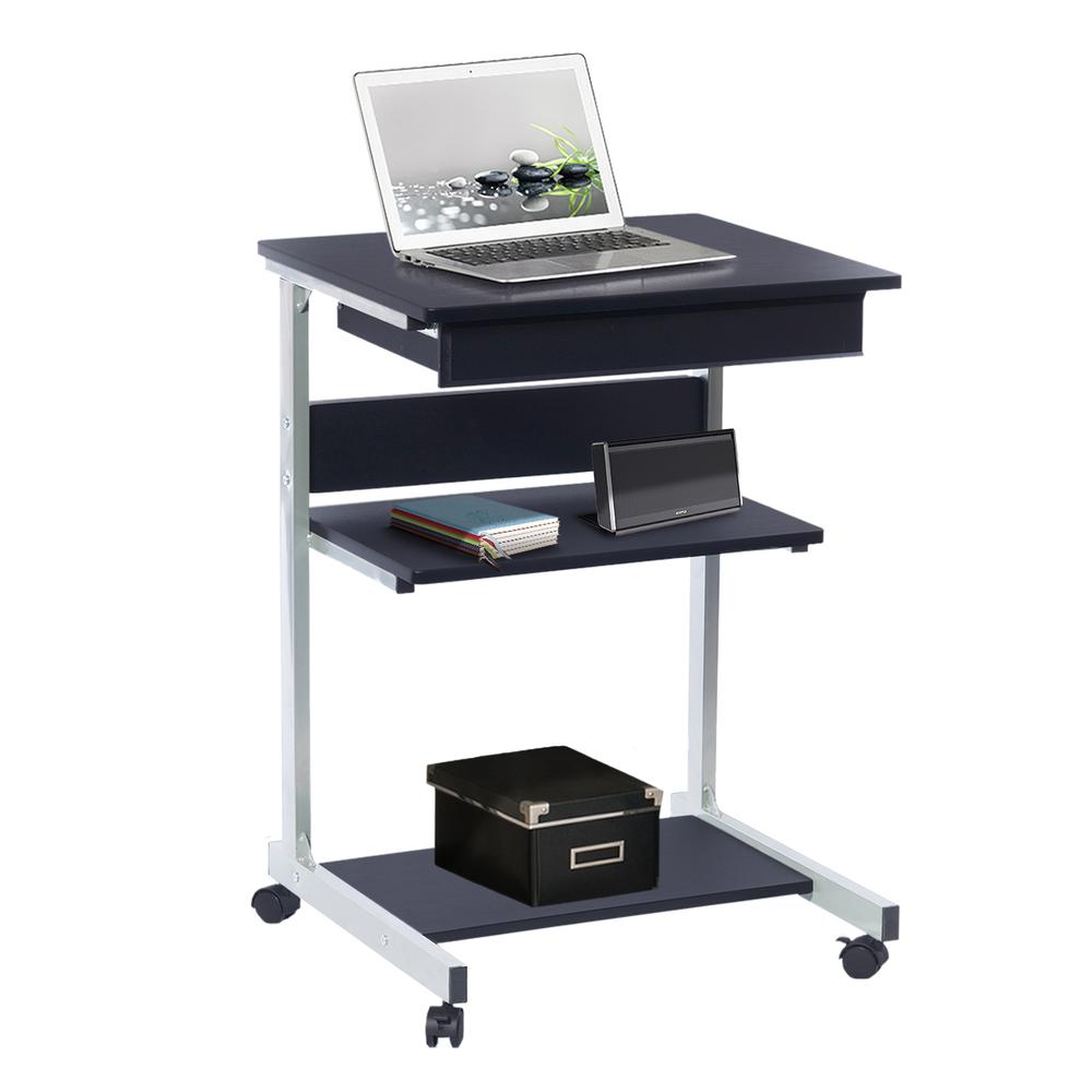 Rolling Laptop Cart with Storage. Color: Graphite. Picture 3