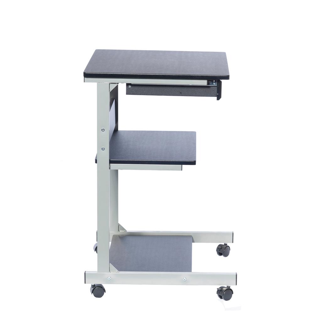Rolling Laptop Cart with Storage. Color: Graphite. Picture 4