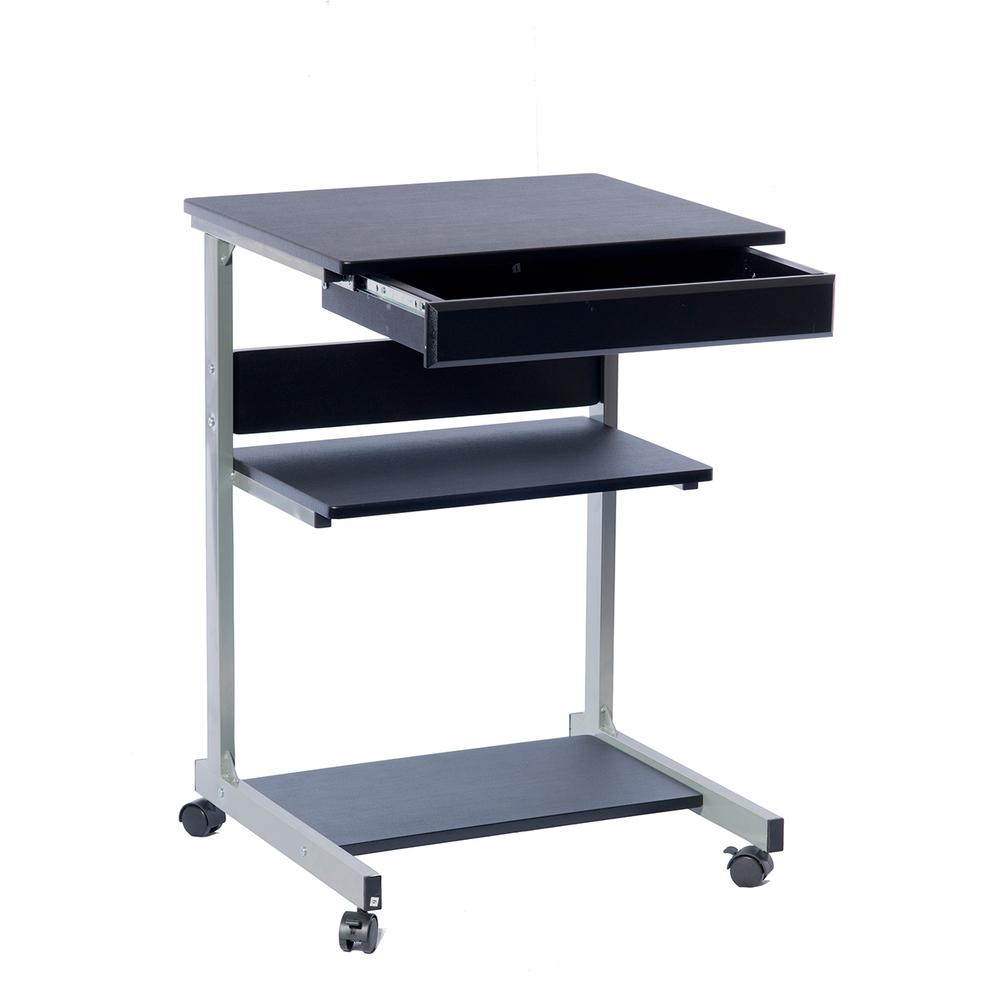 Rolling Laptop Cart with Storage. Color: Graphite. Picture 5
