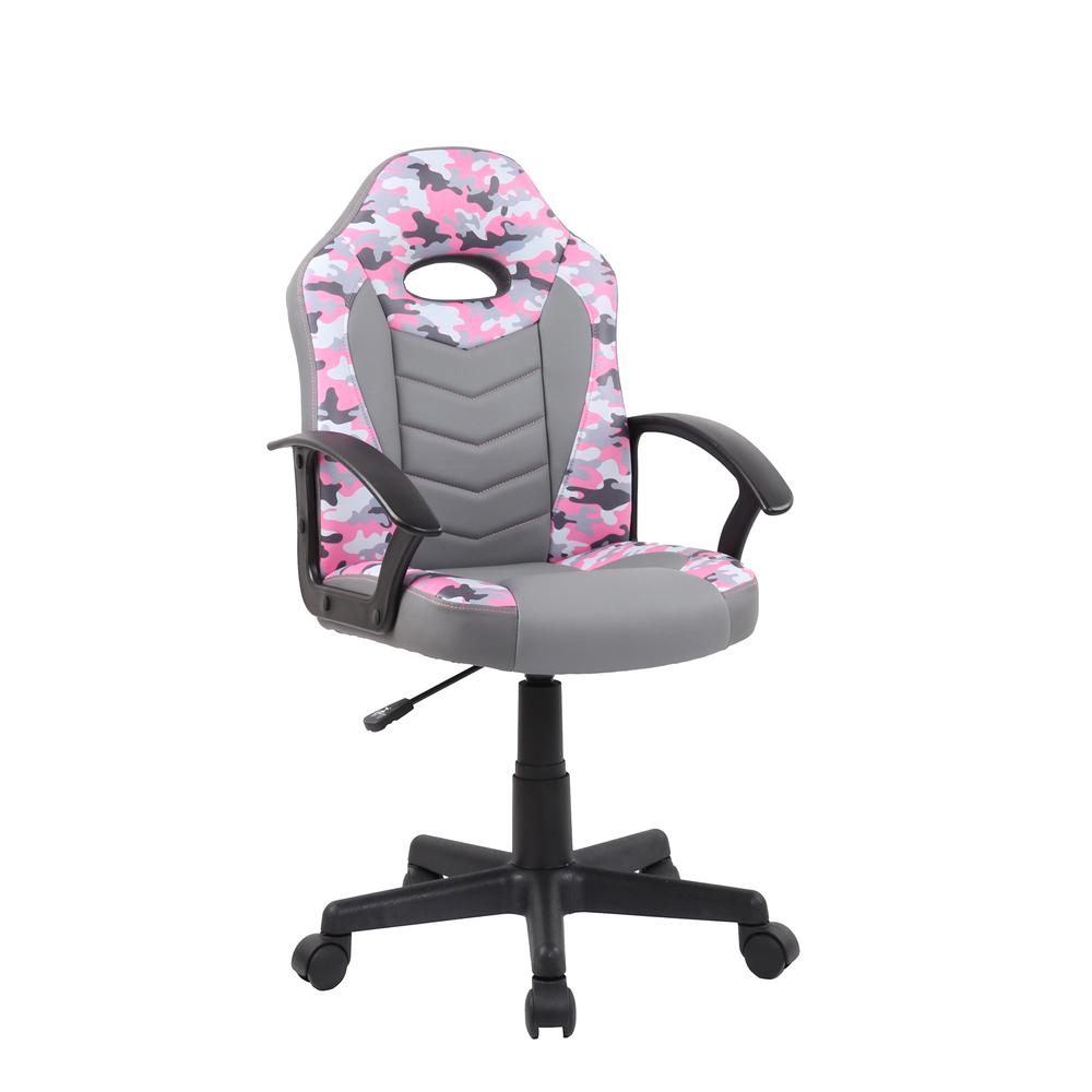 Techni Mobili Kid's Gaming and Student Racer Chair with Wheels, Pink. Picture 2