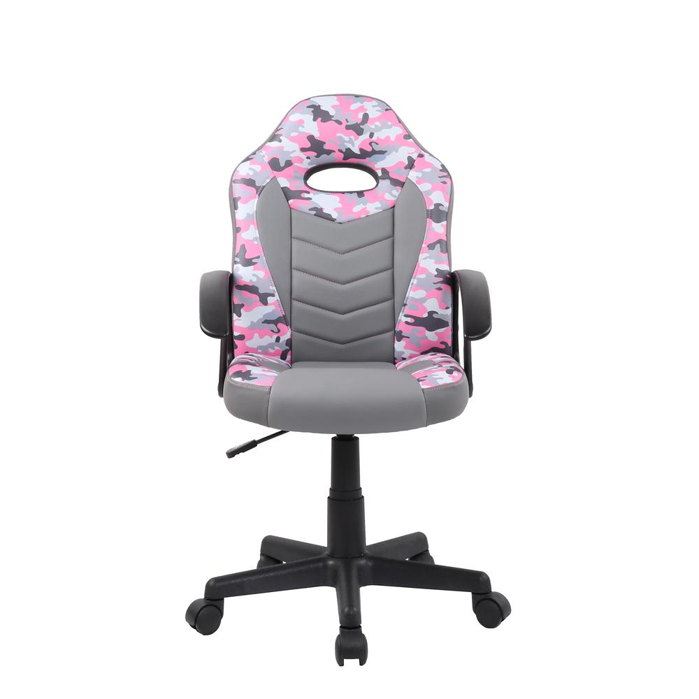 Techni Mobili Kid's Gaming and Student Racer Chair with Wheels, Pink. Picture 3