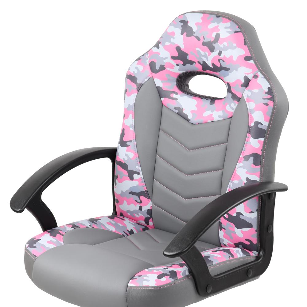 Techni Mobili Kid's Gaming and Student Racer Chair with Wheels, Pink. The main picture.