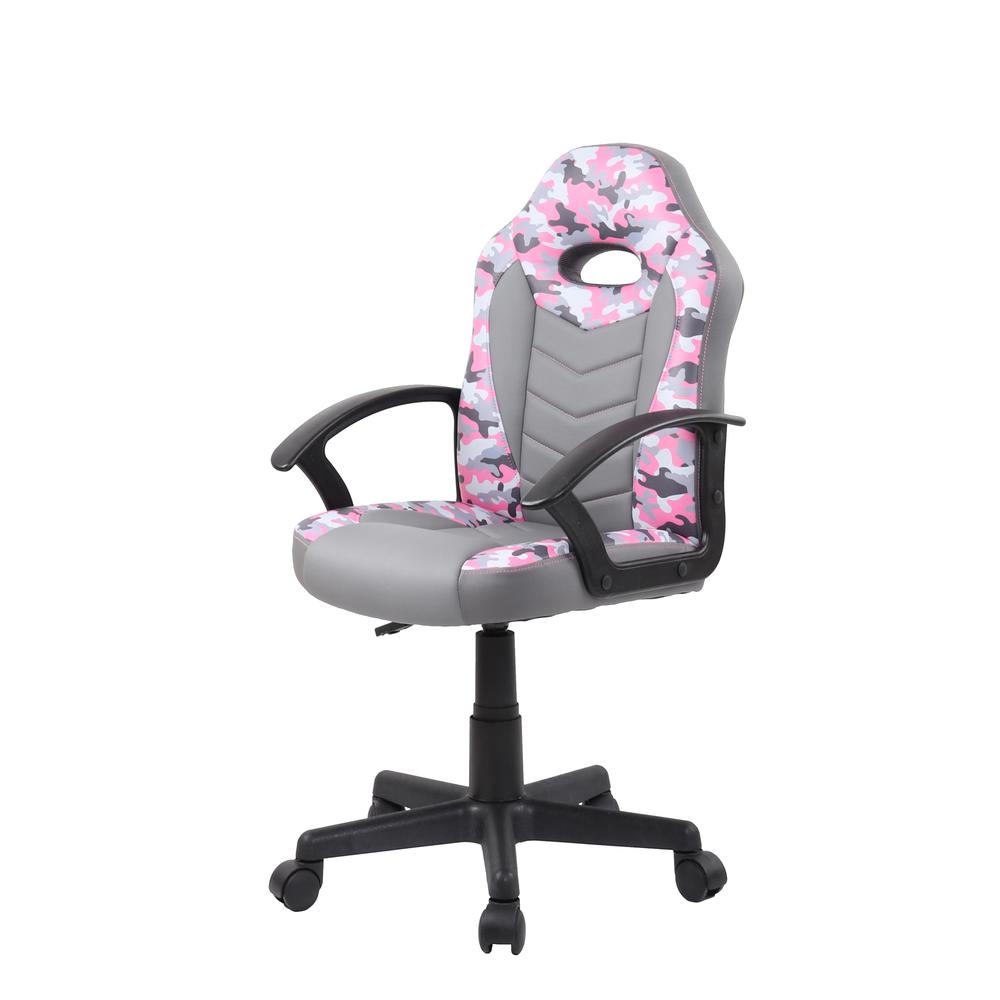 Techni Mobili Kid's Gaming and Student Racer Chair with Wheels, Pink. Picture 9