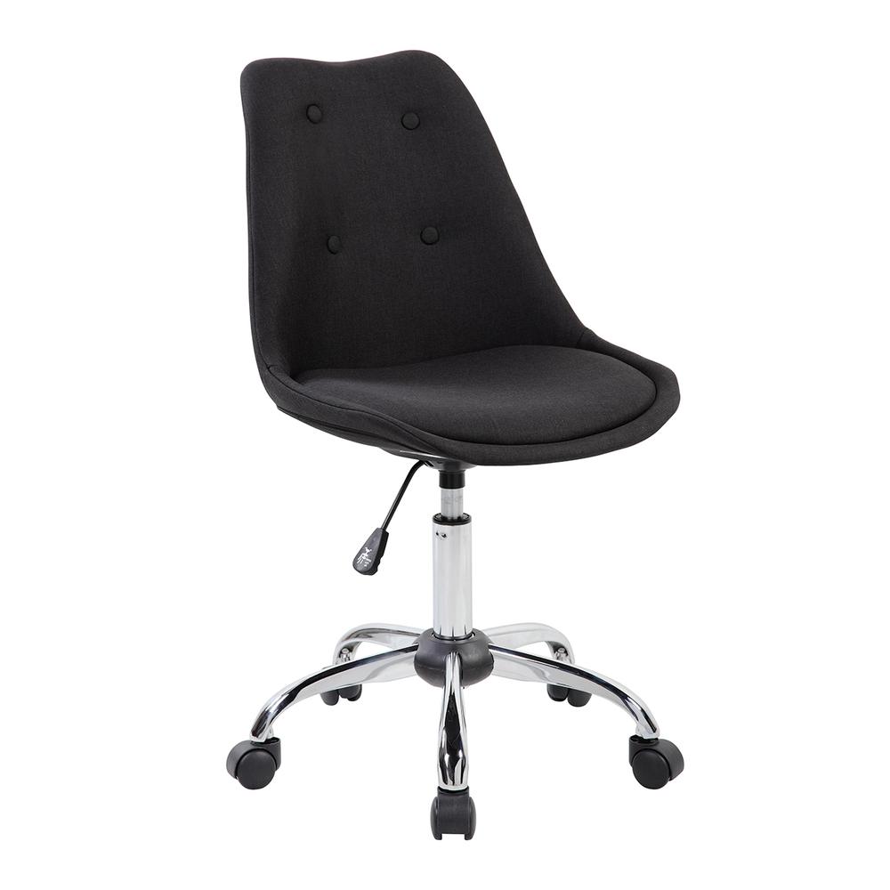 Armless Task Chair with Buttons. Color: Black. Picture 1