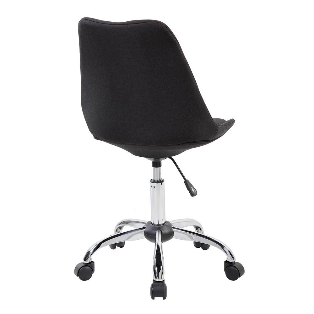 Armless Task Chair with Buttons. Color: Black. Picture 3