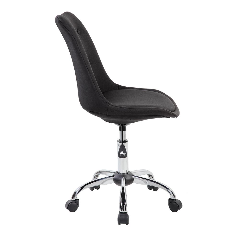 Armless Task Chair with Buttons. Color: Black. Picture 4