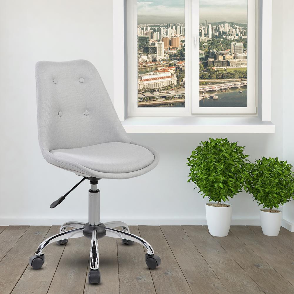 Armless Task Chair with Buttons. Color: Gray. Picture 5