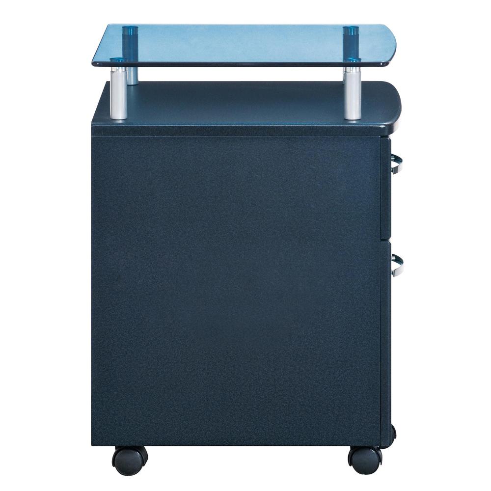 Rolling File Cabinet With Glass Top. Color: Graphite. Picture 5