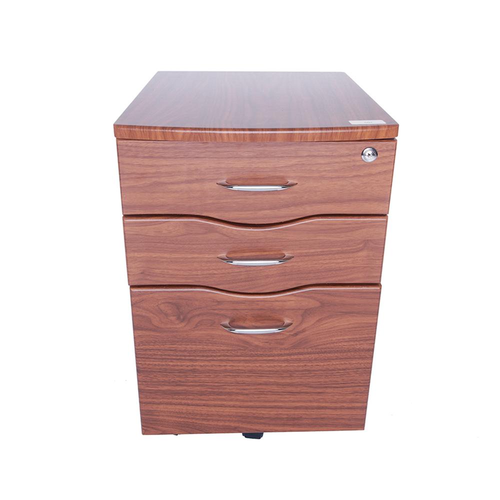 Rolling storage and File Cabinet. Color: Mahogany. Picture 3