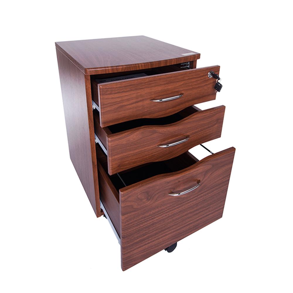 Rolling storage and File Cabinet. Color: Mahogany. Picture 4