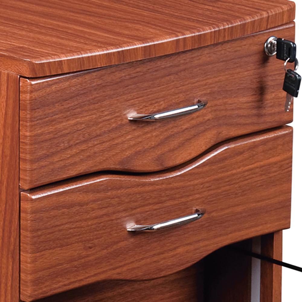 Rolling storage and File Cabinet. Color: Mahogany. Picture 5