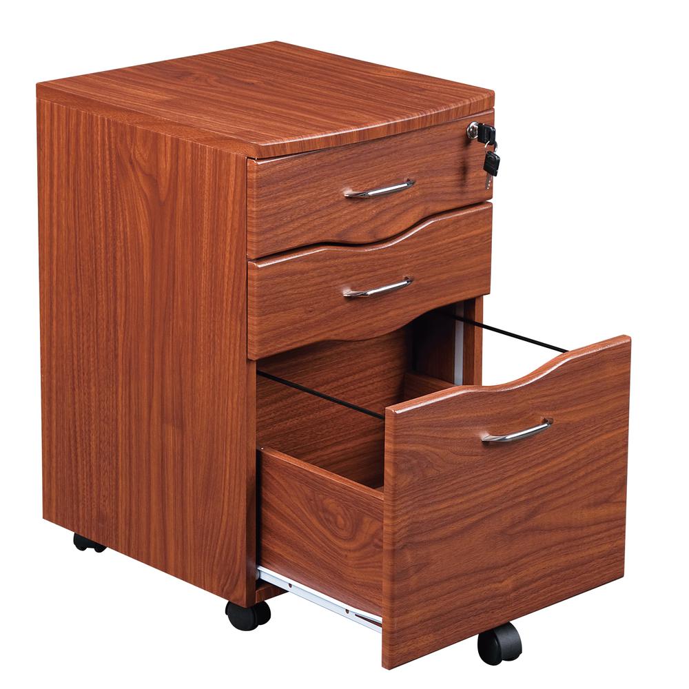 Rolling storage and File Cabinet. Color: Mahogany. Picture 9