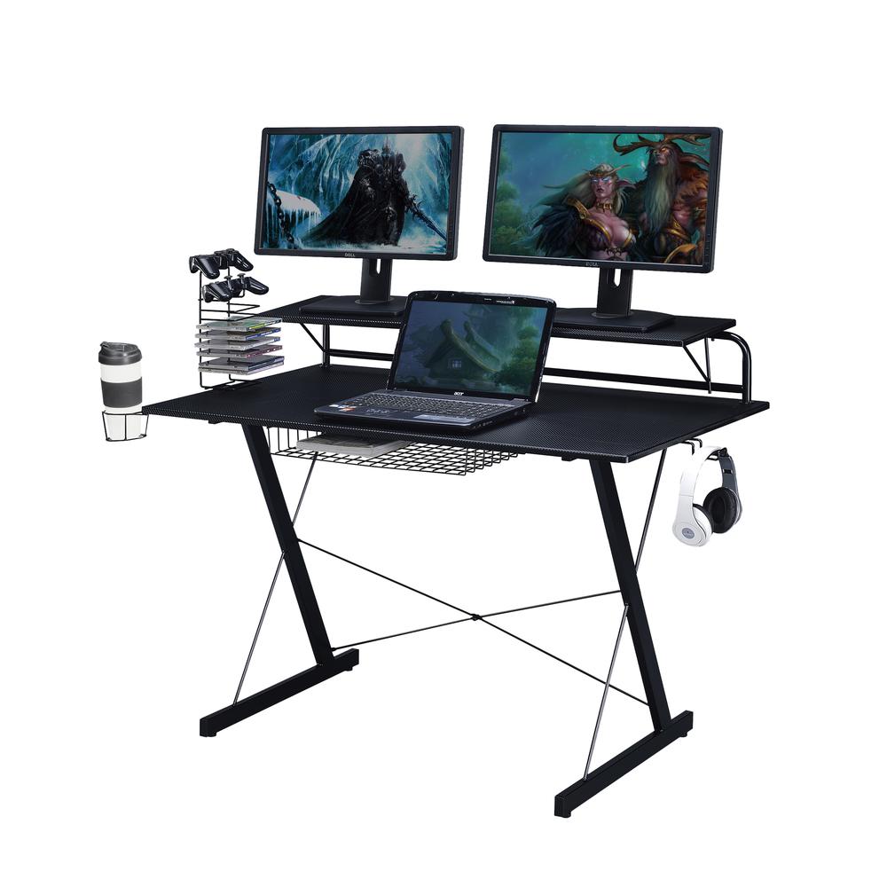 Gaming Computer Desk Setup with Organizers. Picture 4