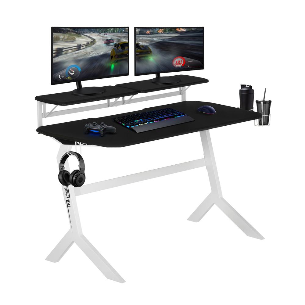 Techni Sport White Stryker Gaming Desk, White. Picture 2